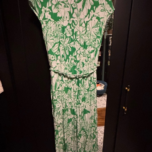 Zara Dresses & Skirts - Zara Green and White Floral Maxi Dress